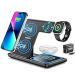 Wireless Charger,Wireless Charger iphone,Apple Watch Charger Stand,3 in 1 Wireless Charging Dock for iPhone 15/14/13/12/11/Pro/Max/XS/XR/X/8,Apple Watch 8/7/6/5/4/3/2/SE,AirPods 3/2/Pro(Black)