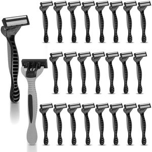 PEDOBALI 25 Pcs Men's Disposable Razors Bulk 5 Blade Sensitive Skin Comfortable Shave Set Men Smooth Razors for Head, Face