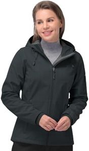 33,000ft Women's Softshell Jacket, Fleece Lined Warm Jacket Light Hooded Windproof Coat for Outdoor Hiking