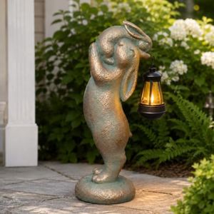 YAVENDLE Rabbit Solar Light, 17-Inch Bunny Garden Decor for Yard and Patio