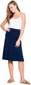 Popana Womens Casual Knee Length A-Line Stretch Midi Skirt Plus Size Made in USA Size 3X Navy