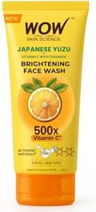 WOW Skin Science Japanese Yuzu + Vitamin C with Ceramide Brightening Face Wash | 500x Vitamin C | For Strengthened Glowing Skin | Paraben-Free Gentle Cleanser with Orange Peel & Camu Camu | 100ml