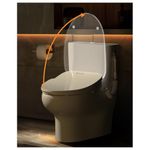 DC01 Bidet Attachment for Toilet Warm Water, Electric Bidet Toilet Seat with Auto Open/Close Lid, Heated Bidet Seat, Air Dryer, Instant Warm Water, Vortex Sprayer, Auto Nightlight,Elongated