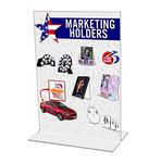 FixtureDisplays 12PK 5.5 x 8.5" Clear Acrylic Sign Holder for Tabletops, Vertical Table Tent Frame Photo Sign Menu, Bottom Insert 11193-2-5.5X8.5-12PK-NPF
