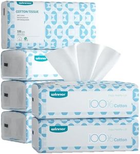 Winner Soft Face Towels - 100% USA Cotton Dry Wipes, 600 Count Unscented Cotton Tissues for Sensitive Skin, OEKO-TEX Certified Face Towelettes Disposable, Makeup Remover Facial Towels, 6 Pack