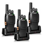 Retevis H777 Walkie Talkie, Portable PMR446 Radio Walkie Talkies for Adults, Easy of Use, USB C, VOX, One Key Pairing, Flashlight, Walkie Talkies 3 Pack for Family, Cycling, (Black,3Pcs)