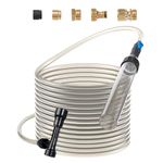 VEVOR Aquarium Vacuum Gravel Cleaner, 30ft PVC Hose Fish Tank Vacuum Gravel Cleaner, Siphon Fish Tank Cleaner Vacuum, 3 Types of Brass Adapters, for Fish Tank Cleaning Gravel & Sand