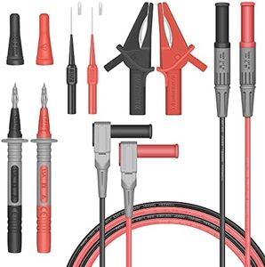 Test Leads Set HANDSKIT Double Insulated Electrical Multimeter Test Lead Kit, Test Leads Probes 4mm Banana Plug with Alligator Clips 30A and Needle Probe 0.7mm