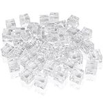 Belle Vous 50 Pack of Clear Fake Ice Cubes - 20mm Acrylic Ice Rocks - Artificial Plastic Ice Gems for Home/Wedding Display, Vase Filler, Centrepiece Decoration, Photography Props and Kitchen Decor