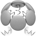 MAICOBI Flax Covered Button Twist Pins - for Bed Skirts Pins,Sofa,Upholstery,Armchair Caddies, Armrest Covers, Slipcovers, (Light Gray 12Flax+12Clear)