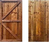 Garden Gate, Pedestrian Wooden Gate Pressure Treated, Wooden Feather Edge Garden Door 6ft Height 2 Feet Width 2 inches Depth (180cm High x 90cm Wide x 6cm Deep)