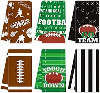 Peryiter 6 Pcs Football Kitchen Decorative Towels Party Gift for Men Dish Towels Sports Theme Hand Towels Tea Dish for Housewarming Gifts Cooking Baking Home, 28 x 18 Inch(Vivid Colors,Football)