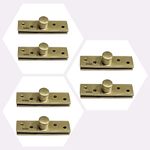 BRASK Brass Bearing Pivot Hinges - 360 Degree Door Rotating Hinge in Natural Brass Polish with Screws (Centre Axis (Pack of 6 Sets), 4 Inches (100 MM))