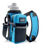 Arca Gear 32 oz Hydro Carrier - Insulated Water Bottle Sling w/Carry Handle, Shoulder Strap, Wallet and Two Pouches - The Perfect Flask Accessory - Lagoon Blue