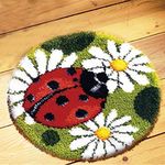 LUBOTS Latch Hook Kits Rug Making Crafts DIY for Kids/Adults 20" X 20" Ladybug 025