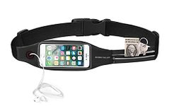 Rhino Valley Running Belt Waist Pack, Water Resistant Sports Fanny Pack for Women Men, Belt Bag with Dual Pockets and Adjustable Waist Strap, Workout Phone Holder for iPhone 15/14/13 Pro/13/12 Pro/12