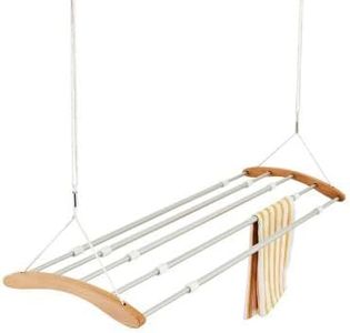 lakeland Extendable Ceiling Airer – Up To 6.7m Indoor Drying Space Beechwood & Aluminium