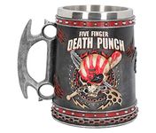 Nemesis Now B4654N9 Five Finger Death Punch Tankard 15cm, Resin w/Stainless Steel Insert, Black