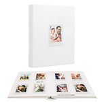 128 Pockets Photo Book with Writing Space, Front Window, Photo Albums 3 Inch Compatible with Fujifilm Instax Mini 12 11 9 8 7s 99 40/Polaroid 300/HP Sprocket/K-pop Photocards(White)