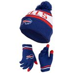 Ultra Game NFL unisex-adult Super Soft Winter Beanie Knit Hat With Extra Warm Touch Screen Gloves, Team Color