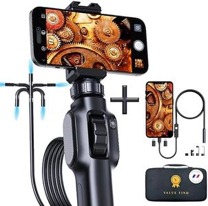 VALUEFIND France Set composé de 2 Cameras autofocus endoscopique Industriel 1920P avec 8 LEDs/Un Endoscope tête orientable Cable 2 m + Une Camera Filaire Cable 5 mètres/Android/Iphone