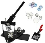 ChiButtons (KIT) 37mm(1 1/2") Pro Badge Machine Button Maker-B400 Mould + 200 Parts + Handling Cutter Metric System (Black-New)