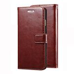 Nkarta Stylish Vintage Retro Leather Wallet Diary Stand Flip Cover Case for HTC Desire 628 - Brown