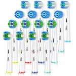 Qitizu Replacement Heads Compatible with Oral B Braun Electric Toothbrushes, Electric Toothbrush Heads for Oral B Vitality Pro 300 600 1000 2000 500 Smart Genius Series Toothbrush, 16pcs White