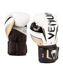 Venum Elite Evo Boxing Gloves - White/Gold - 14 Oz