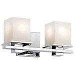 Kichler 45150CH Tully 2-Light Vanity Fixture and Satin Etched Cased Opal Glass, Chrome Finish by Kichler