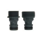 Divine Tree 1/2 & 3/4 inch Male Threaded Tap Connector Combo - Male Watering Fittings for Threaded Faucet Adapter Quick Connector for Garden Hose Pipe and Garden Nozzle Pack of 2