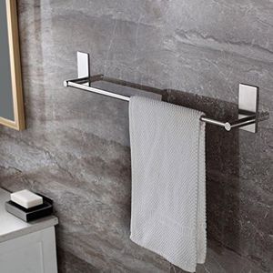 (27.55-inch Towel Bar) - Towel Bar Self Adhesive 70cm Bathroom Brushed SUS 304 Stainless Steel Bath Wall Shelf Rack Hanging Towel Stick On Sticky Hanger Contemporary Style