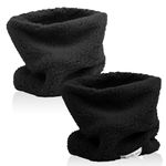 2 Pcs Winter Fleece Warm Kids Scarf Boys Girls Round Scarves Windproof Neck Warmer Face Cover Mask (2Pcs - Black + Dark Gray)