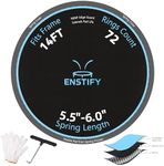 ENSTIFY 14ft Trampoline Mat Replacement 72/88 V-Hooks Standard & Upgraded with Pad-Protecting Edge, Fits 5.5-7.0in Springs, Anti-Friction UV-Resistant Reinforced, with Installation Kit