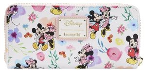 Loungefly Disney Mickey Minnie Mouse Wallet Zip Clutch AOP Floral