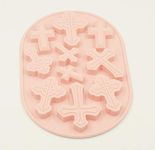 Selecto Bake Resin Silicone Cake Chocolate Candy Decoration Jewellery Making Mould, Pink (10 Crosses)