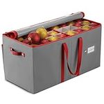 Large Christmas Bauble Storage Box With Dividers - 128-Compartment Xmas Ornament Storage Container with Zippered Closure - Designed for Delicate Christmas Decorations & Baubles - Tear Proof Non-Woven