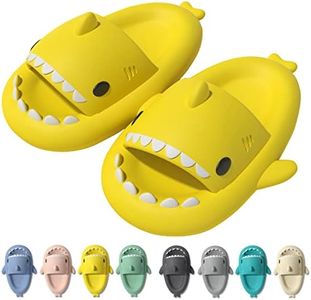 Shark Cloud Slippers, Shark Cute Slides for Women Man, Summer Slipper Sandals for Boys Girls Spa Platform Shoes Non-Slip Beach Open Toe Beach Sandals Shower Couple Shoes (38/39, yellow, numeric_7)