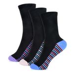 A2Z 4 Kids Girls Stripe Heel & Toe Socks Stylish Striped Black - Socks AZ308 Black A 3 Pack 2-3 (6-8.5)