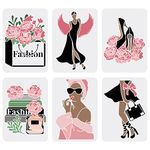 FINGERINSPIRE 6PCS Women Theme Stencils Floral Female Face Stencil 29.7x21cm Plastic High Heel Stencil Reusable Angel Wings Paint Stencil Rose Lady Templates for Modern Room Wall Decoration