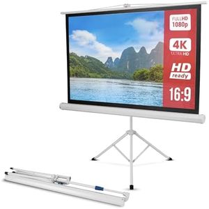Pyle Portable Projector Screen Tripod Stand - Mobile Projection Screen, Lightweight Carry & Durable Easy Pull Assemble System for Schools Meeting Conference Indoor Outdoor Use, 50 Inch