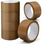 K-MART Packaging Tape, Industrial Duty Brown Parcel Tape 6 Rolls With Low Noise - 48mm X 66m, Secure Sticky Brown Tape For Box Packaging, Moving Boxes, Packing Tape Strong For Moving House (6 rolls)