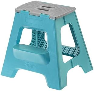 Vigar Compact 2 Step Foldable Stool, 40 cm Size, Turquoise