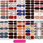 10 Sheets Leopard Full Wraps Nail Polish Stickers with Nail File,MWOOT Nail Stickers Strips Self-Adhesive Nail Art Decals Designs for Women Girls