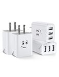 Upgraded USB Wall Charger, 3.1A 3-Port 4-Pack UL Certified Charging Block USB Plug Cube Compatible for iPhone 11/Xs/XS Max/XR/X/8/7/6/Plus,iPad Air/Mini,Galaxy10/9/8/7,Note9/8,Nexus (White-3)