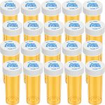 Urekt Empty Plastic Medicine Pill Bottles with Child Resistant Caps (20 Pack), 6 Dram Small Prescription Medicine Containers Travel Pill Vials Clear Pill Case Organizers