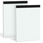 Graph Papers Pads 8.5 x11 Quadrille Pads 8-1/2 x 11 Grid Paper 8.5 x 11 Blue Quad Rule 4x4 Paper 2 Pack White Graph Paper Notebook for Engineers Grid Paper Pad 8.5x11 Square Paper Pads- 30 Sheets/Pad