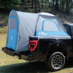 JOYTUTUS Truck Tent with Rainfly 6.5Ft, Straight Spacious Truck Bed Tent with Sky View Mesh, Waterproof PU2000mm Double Layer for 2 Person, Gray Blue