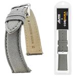 Alpine Cordura Fabric 20mm Watch Band - Quick Release Replacement Watch Bands - Water Resistant Back Lining Leather Strap-Watch Bands for Women & Men-Compatible with Regular & Smart Watch Bands-Grey