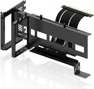 EZDIY-FAB Vertical PCIe 4.0 GPU Mount Bracket Graphic Card Holder, Video Card VGA Support Kit with PCIe 4.0 X16 Gen4 17cm/6.69in Riser Cable 90 Degree Right Angle- Black